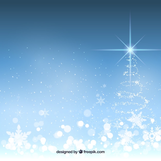 Free vector bright background with christmas tree