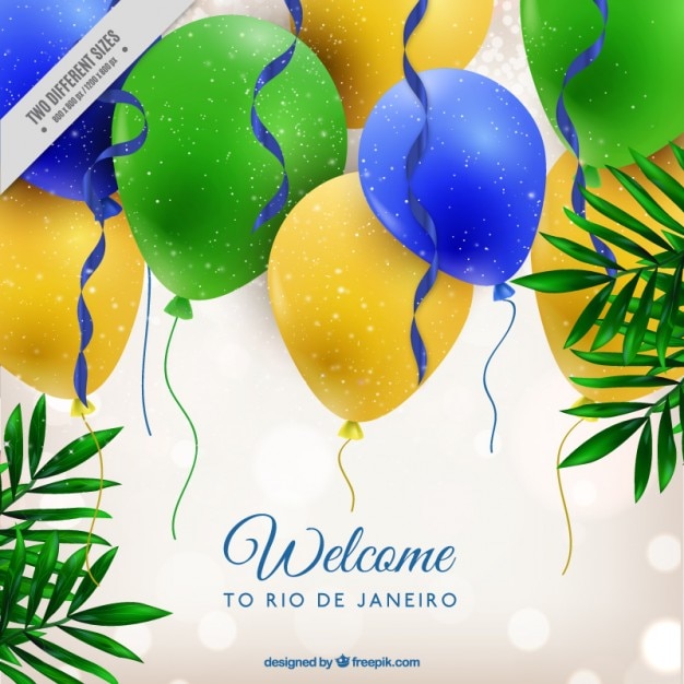 Free vector bright background with colors balloons of brazil