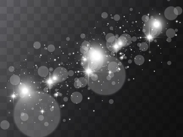 明るく美しい星 透明な背景に光の効果のイラスト プレミアムベクター
