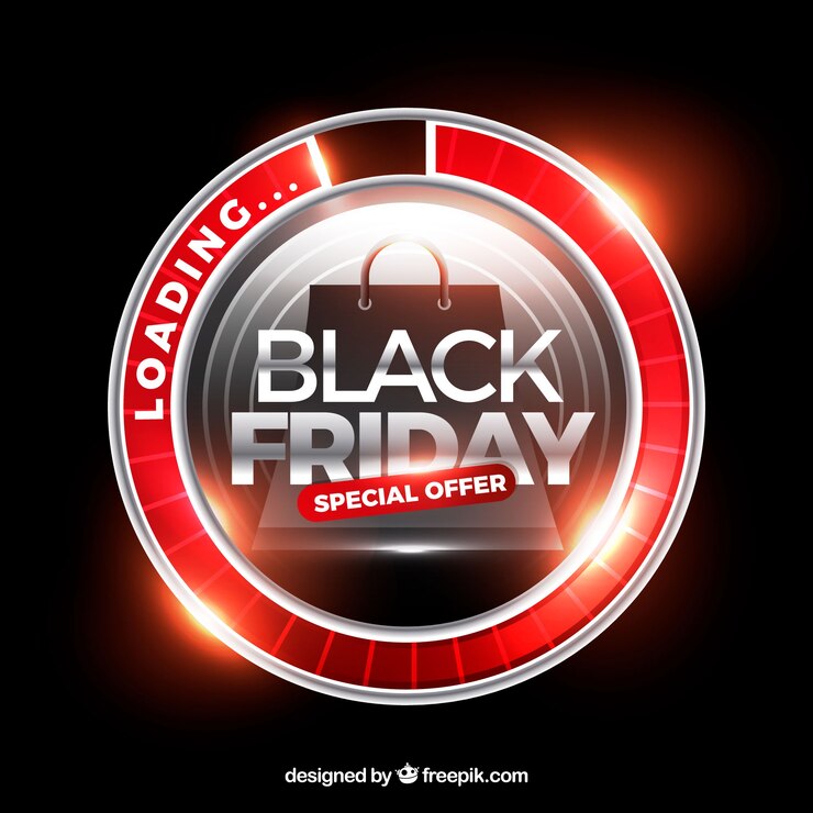 Free Vector bright black friday badge background