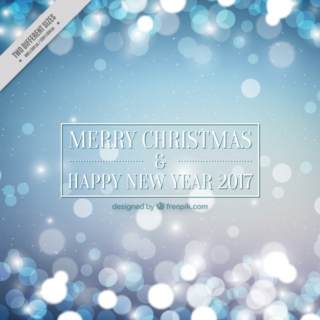 Free vector bright bokeh background of happy christmas and new year