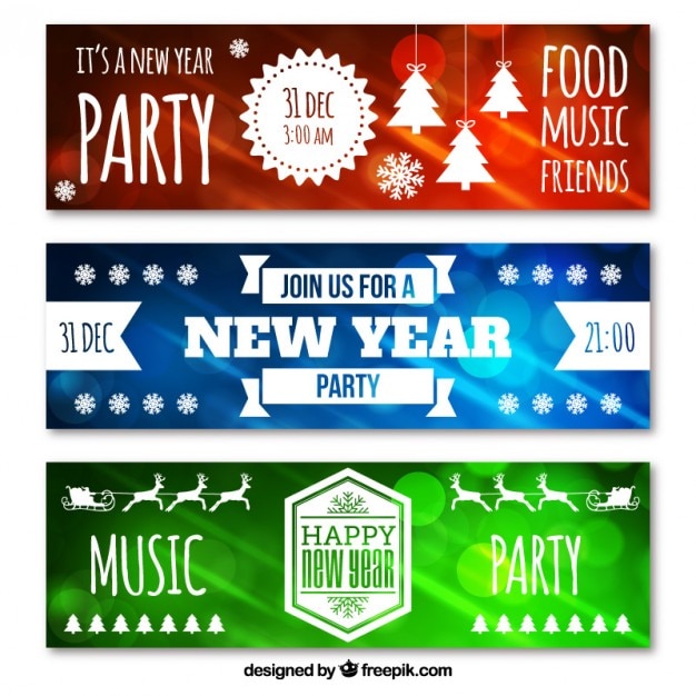 Free vector bright christmas banners