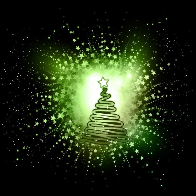 Free Vector bright christmas tree background
