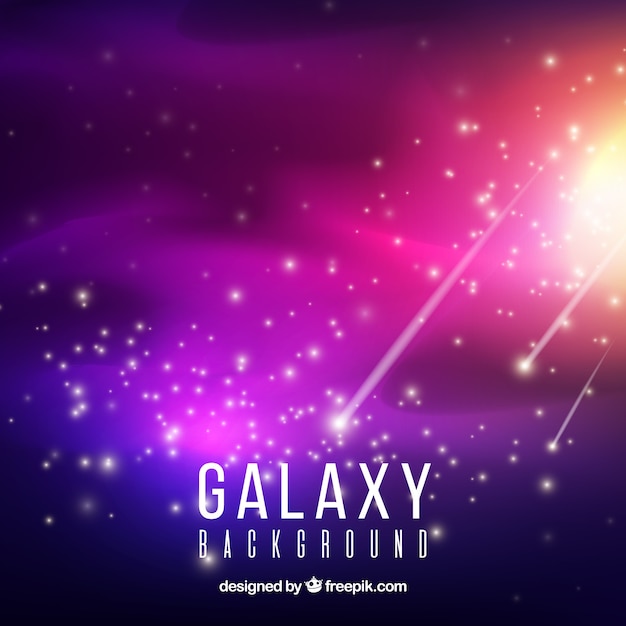 Vettore gratuito sfondo colorato luminoso galassia