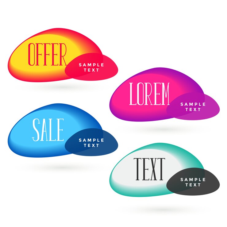 Free Vector bright colors sale banners set