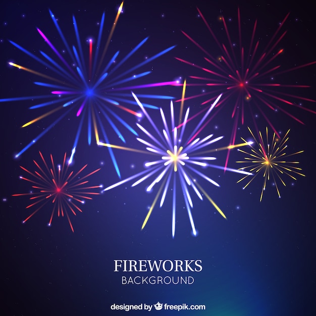 Bright fireworks background