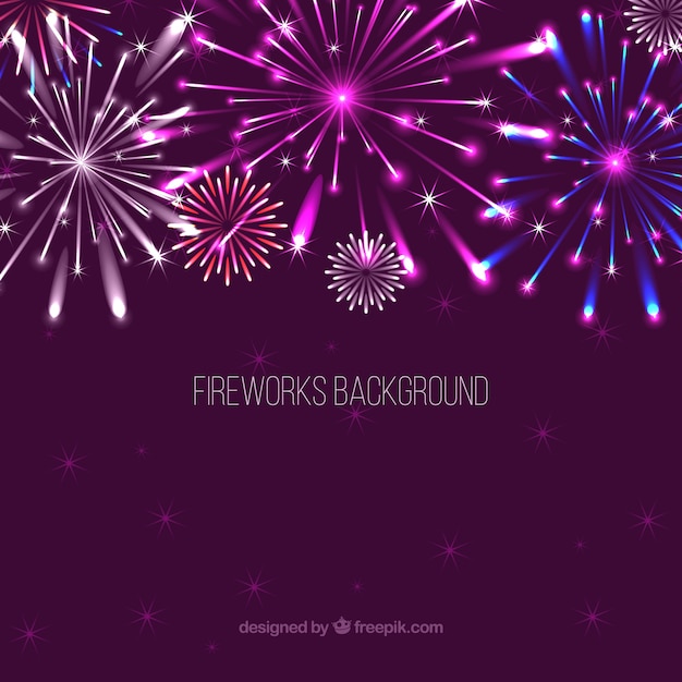 Бесплатное векторное изображение Яркий фон фейерверков