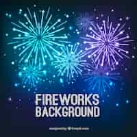 Free vector bright fireworks background