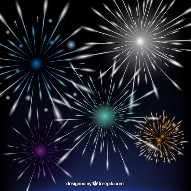 Free vector bright fireworks background