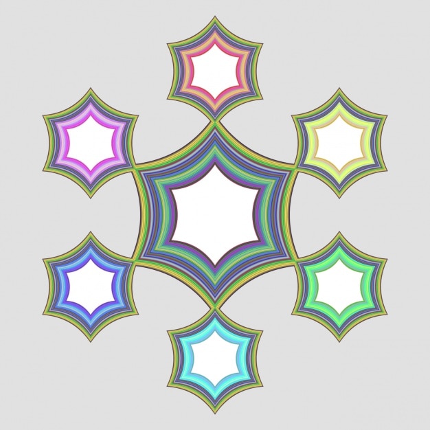 Bright frames with colored stars