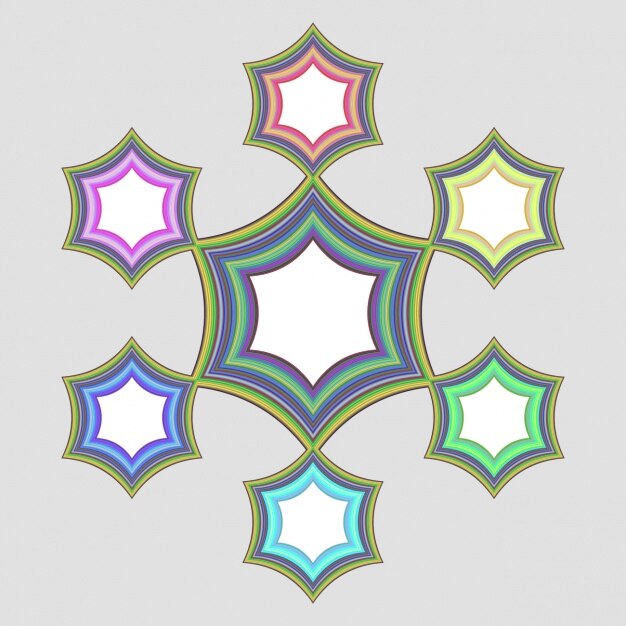 무료 Vector 컬러 별이있는 밝은 프레임