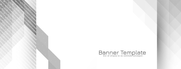 明るい幾何学的な灰色と白のトレンディなバナーデザインベクトル