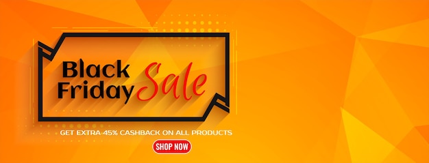 Bright geometrical Black friday sale banner design vector