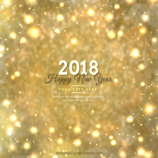 Free vector bright golden background of 2018