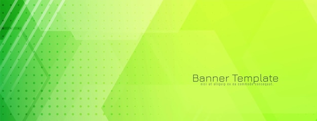 Free vector bright green color geometric hexagonal shapes banner design