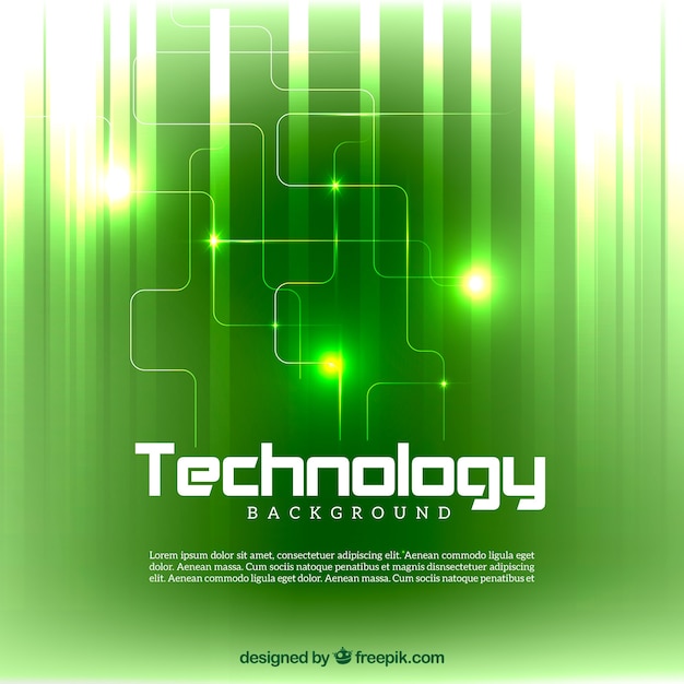 Бесплатное векторное изображение Ярко-зеленый фон технологии