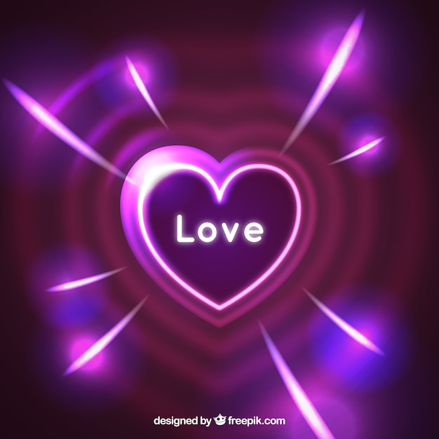 Bright heart background in purple tones