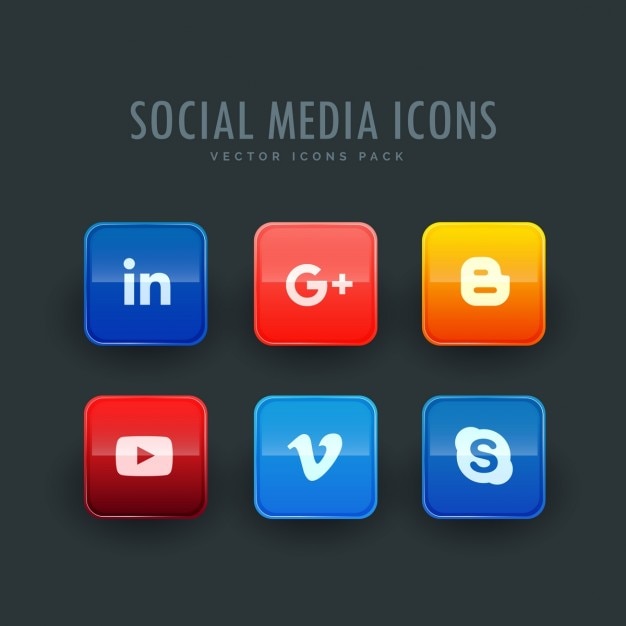 Bright icons, social networks