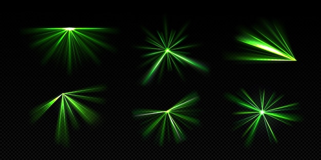 Free vector bright light beams laser rays neon glow effect