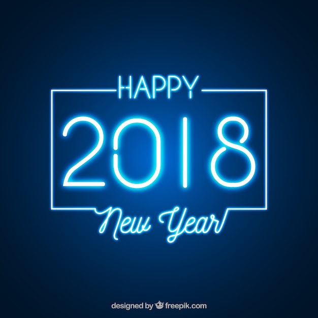 Free vector bright new year neon sign