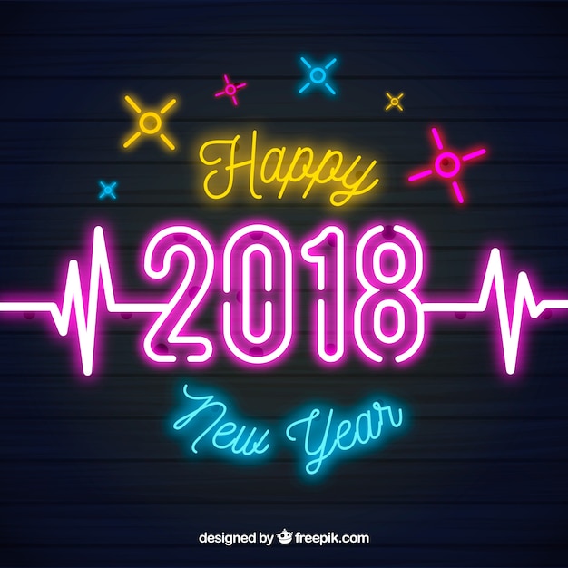 Bright new year neon sign