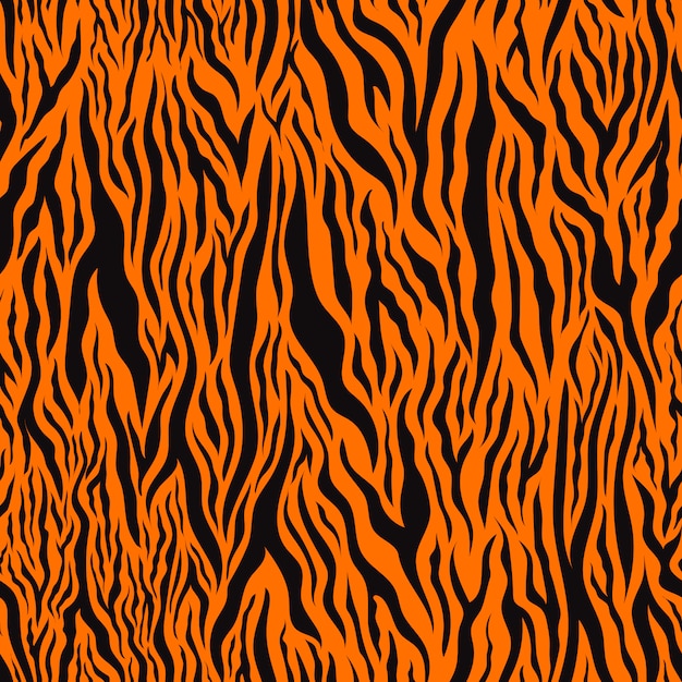 Premium Vector | Bright orange tiger skin