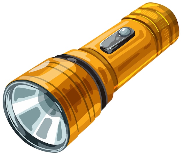 Bright portable flashlight vector illustration