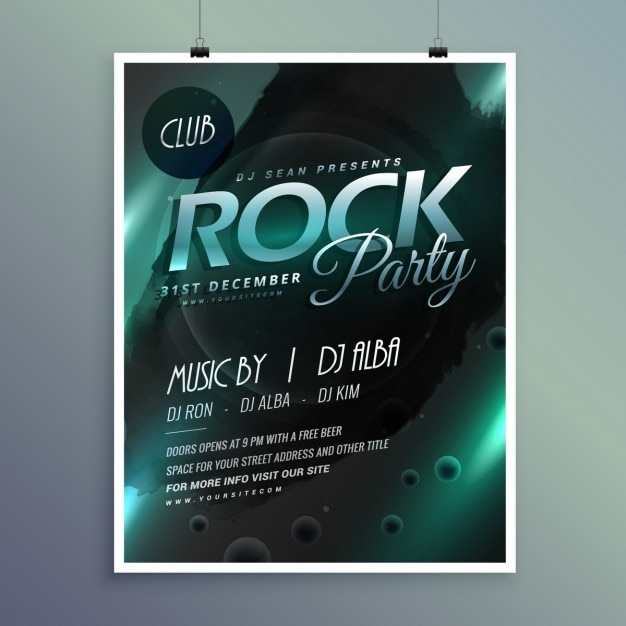 Bright poster for a rock party