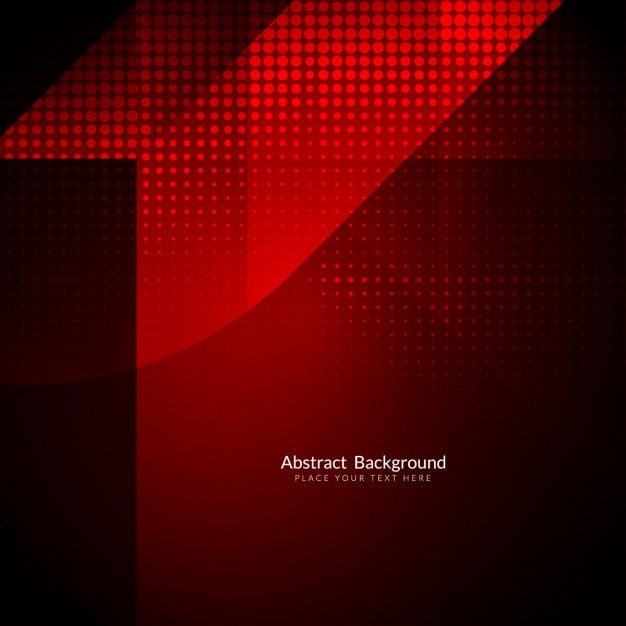 Bright red background with geometric shapes