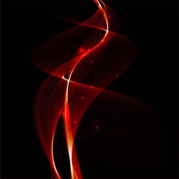 Free Vector bright red wavy lines on a black background