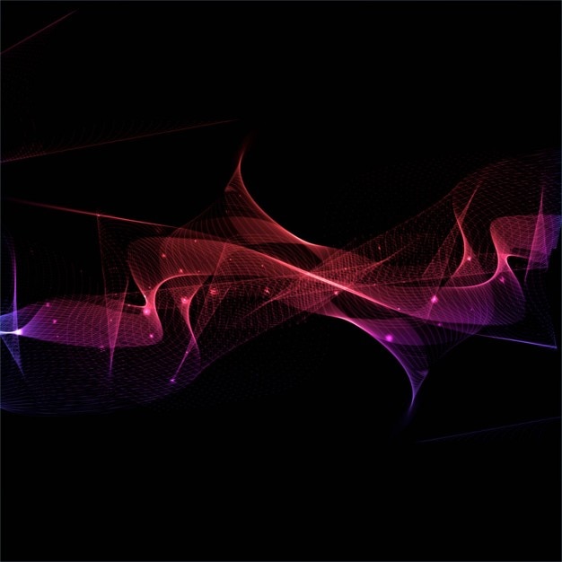 Free Vector bright red wavy lines on a black background