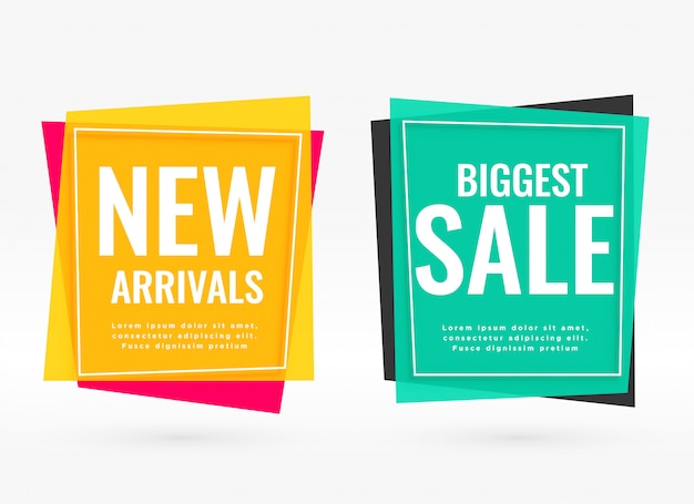 Bright sale banners with text space