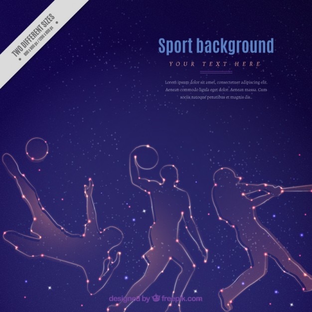 Bright sport silhouettes background