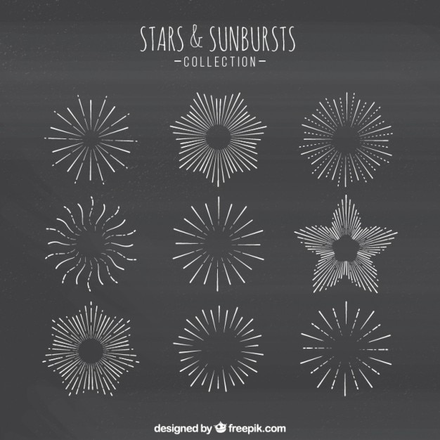 Free vector bright stars and sunburst collection