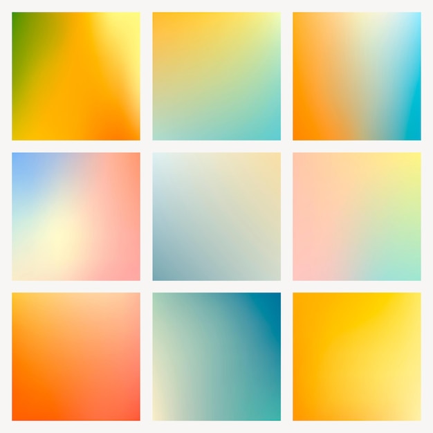 Free vector bright summer gradient background  set