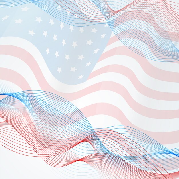 Bright transparent american flag