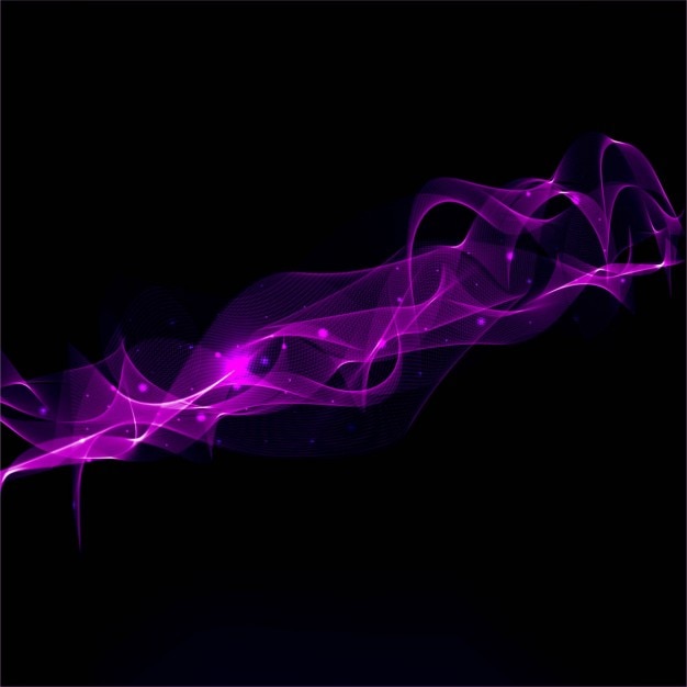 Free vector bright violet wavy lines on a black background