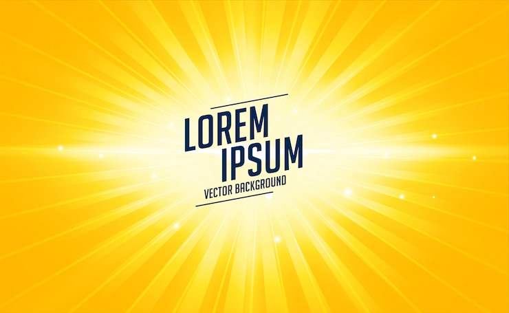 Free Vector bright yellow abstract background with glowing rays