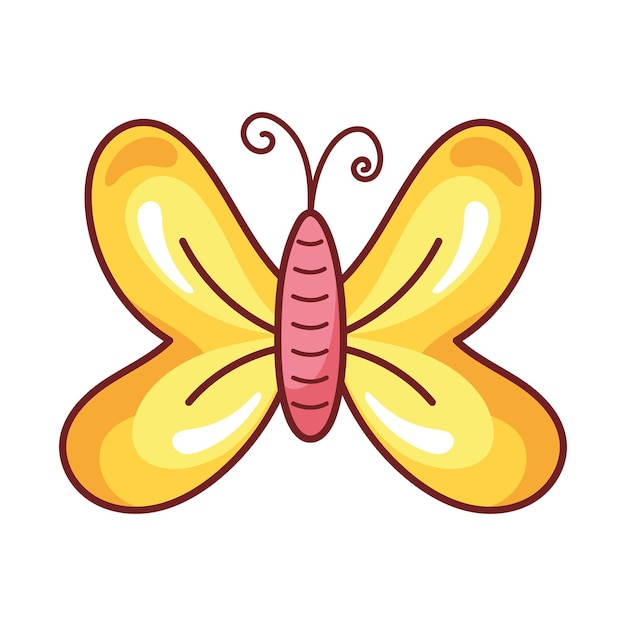 Free vector bright yellow butterfly