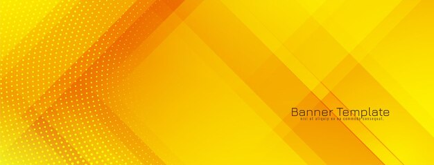 Bright yellow color modern geometric banner