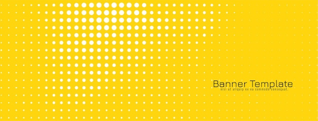Бесплатное векторное изображение Ярко-желтый современный полутоновый дизайн баннера