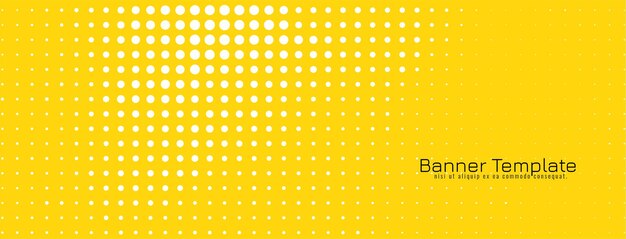 Bright yellow modern halftone design banner 