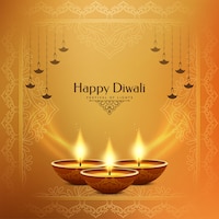 Bright yellow stylish happy diwali festival background