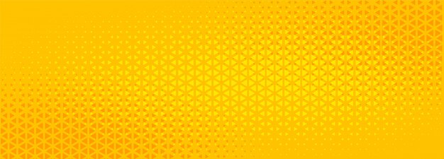 明るい黄色の三角形ハーフトーン抽象的なバナーデザイン