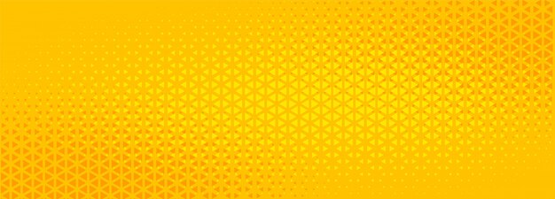 Bright yellow triangle halftone abstract banner design