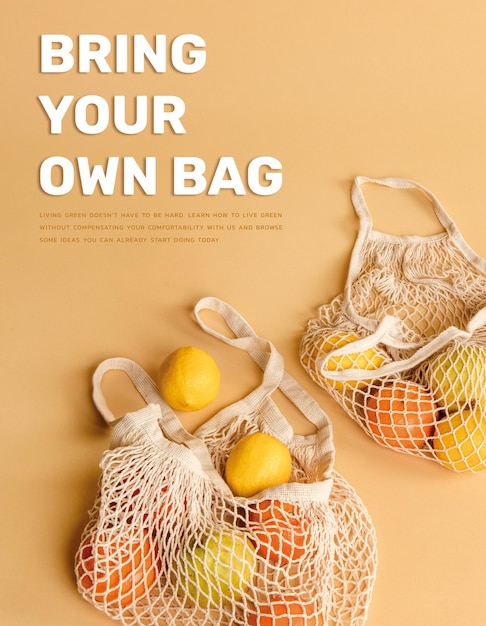 Bring your own bag template poster to loving the earth