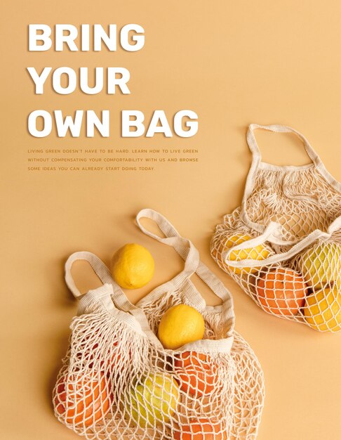 Bring your own bag template poster to loving the earth