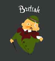 Free vector british man flat illustration