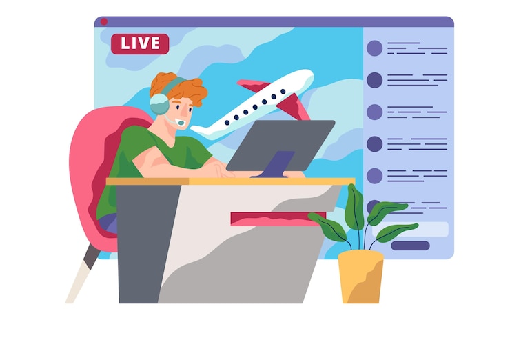 Free Vector broadcasting live event theme