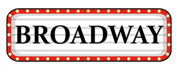 Free vector broadway sign with red frame